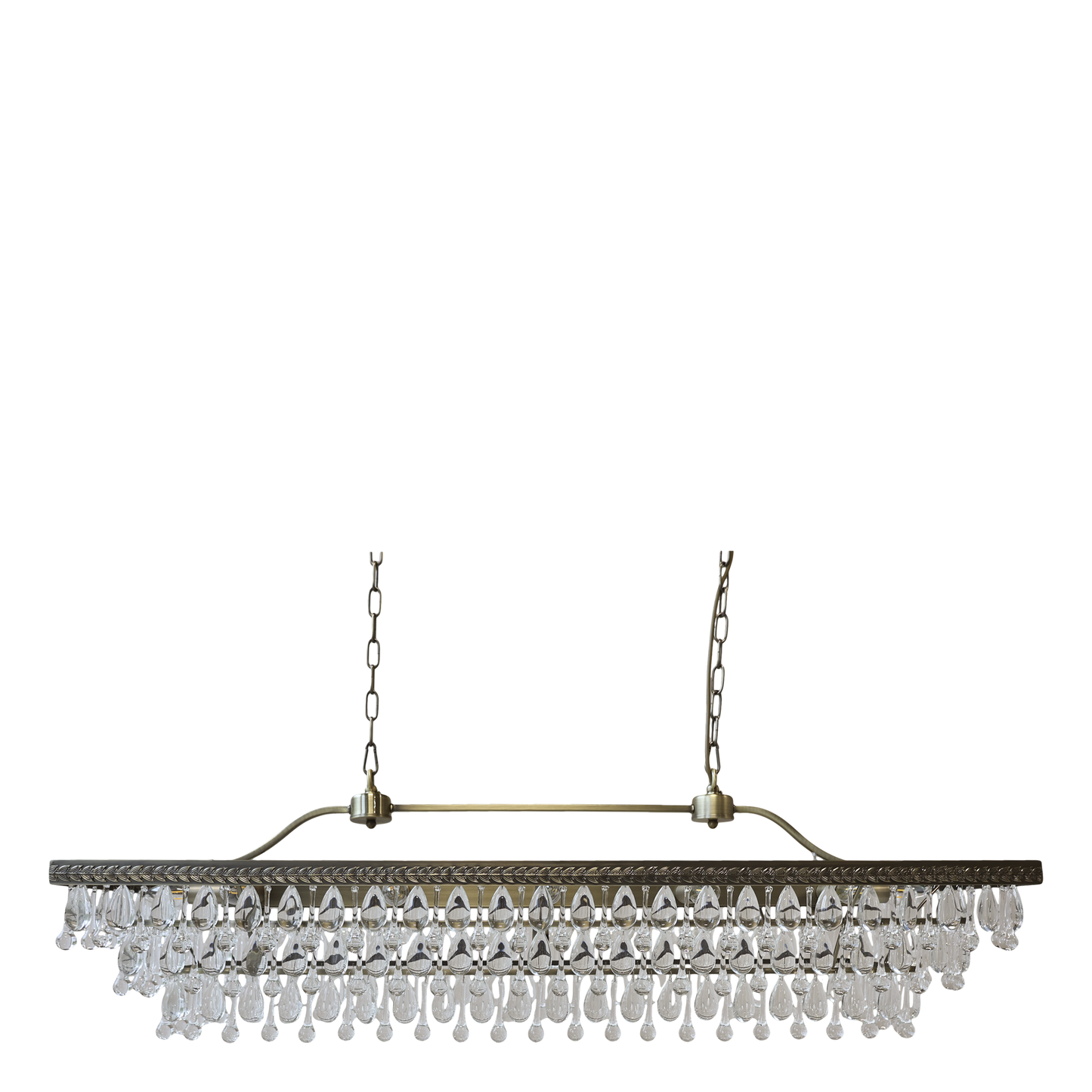 Chic Antique Lampa Versailles Ljuskrona med droppformade glasprismor 40x120x40 cm