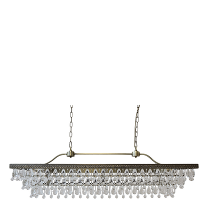 Chic Antique Lampa Versailles Ljuskrona med droppformade glasprismor 40x120x40 cm