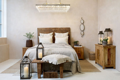 Chic Antique Lampa Versailles Ljuskrona med droppformade glasprismor 40x120x40 cm