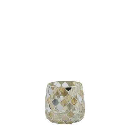 Ljuslykta Mosaik 2-pack champagne