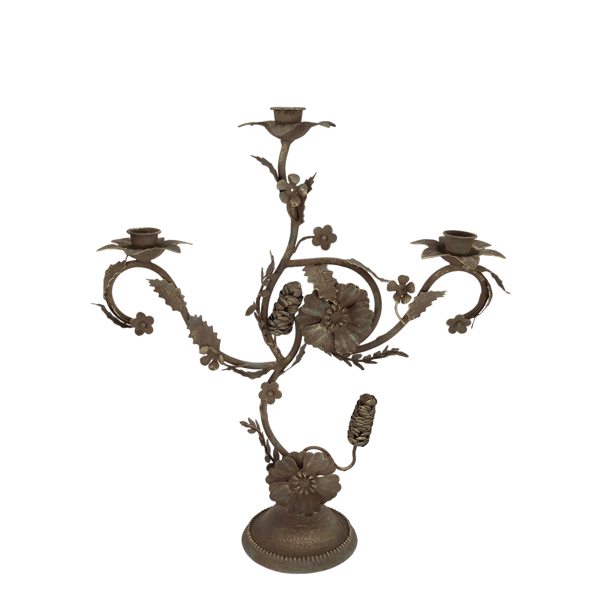 Ljusstake Vintage 41 cm antik mocca