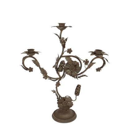 Ljusstake Vintage 41 cm antik mocca