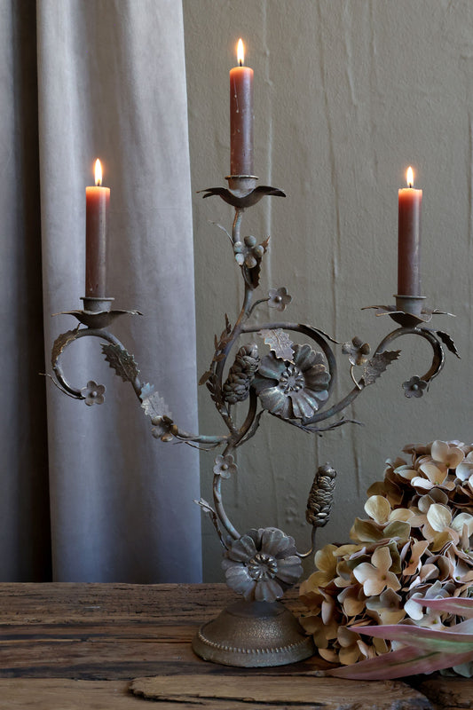 Ljusstake Vintage 41 cm antik mocca