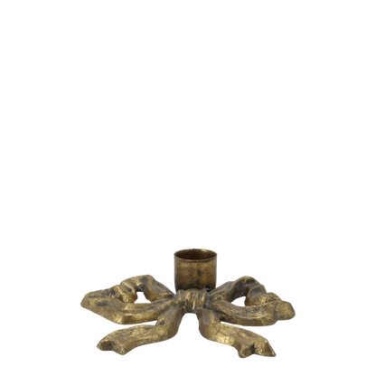 Ljusstake 2-pack Rosett Liggande Antik mässing