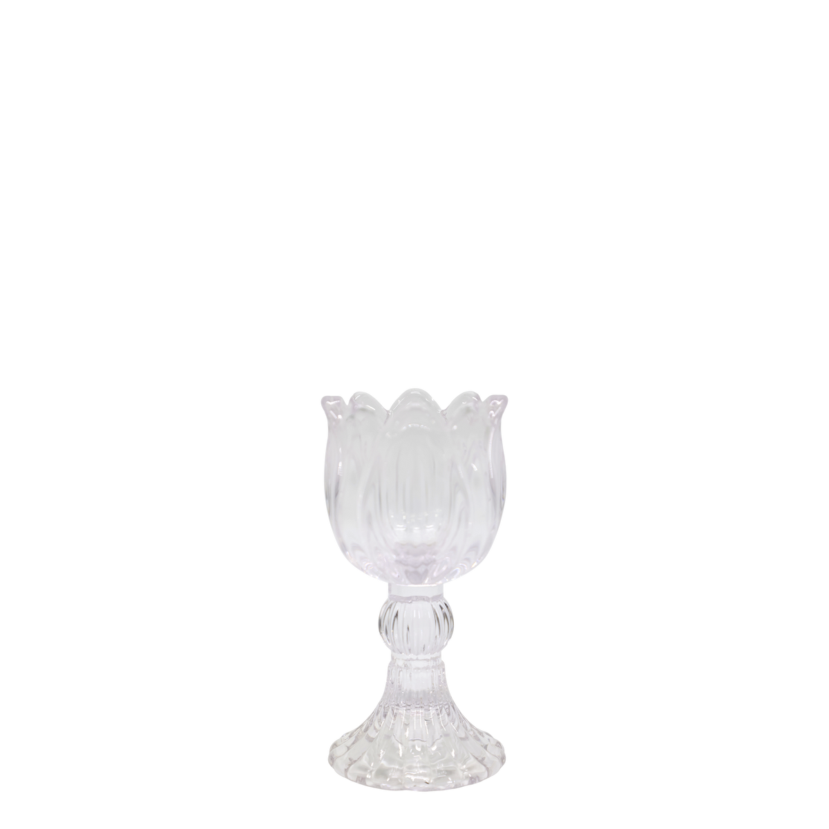 Ljuslykta på fot 2-pack H14/Ø7 cm Glas I lager December 2026