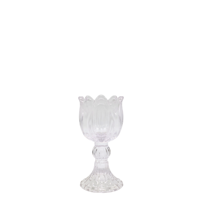 Ljuslykta på fot 2-pack H14/Ø7 cm Glas I lager December 2026