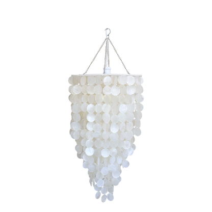 Taklampa Pärlemorsskal H73/Ø42 cm creme I lager December 2026