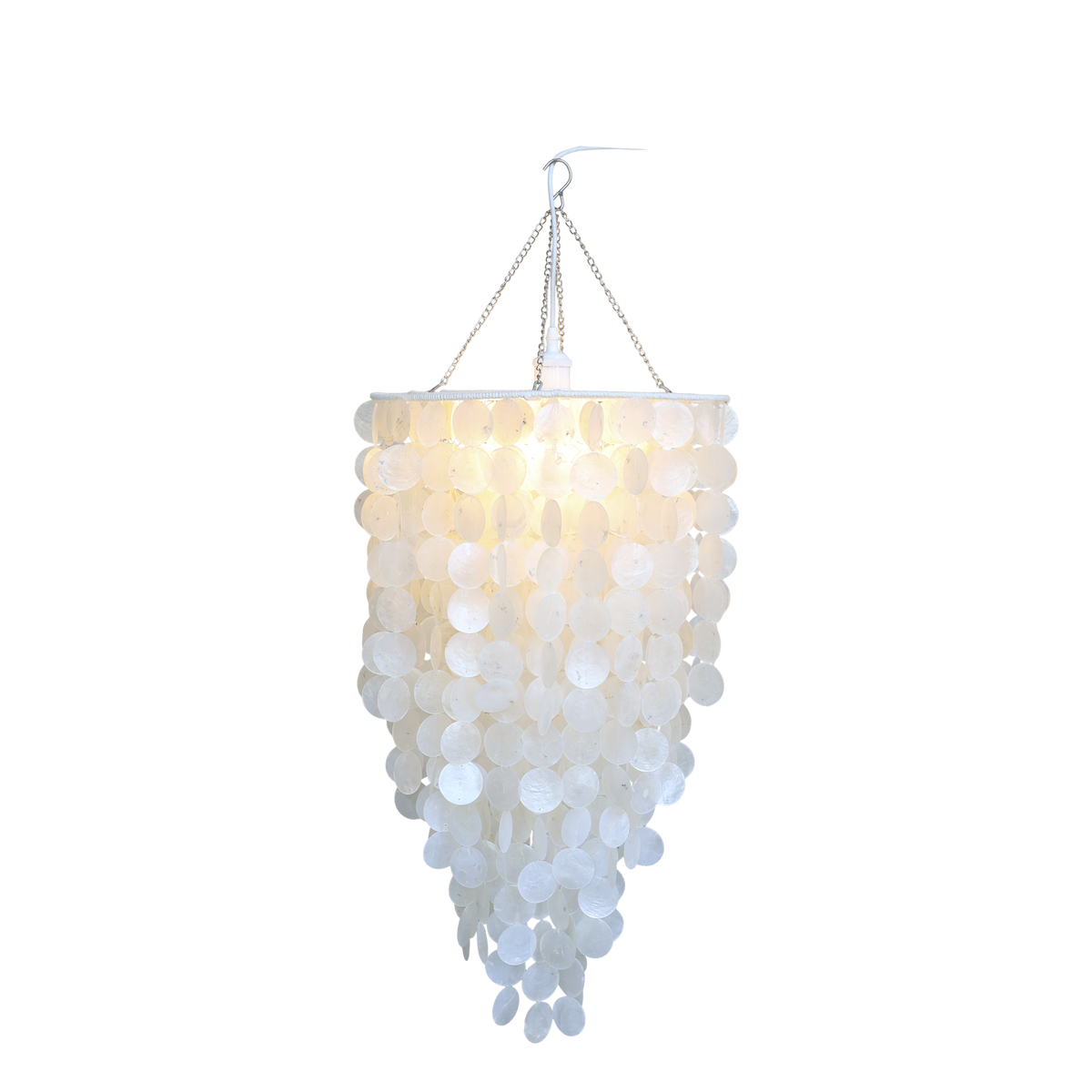 Taklampa Pärlemorsskal H73/Ø42 cm creme I lager December 2026