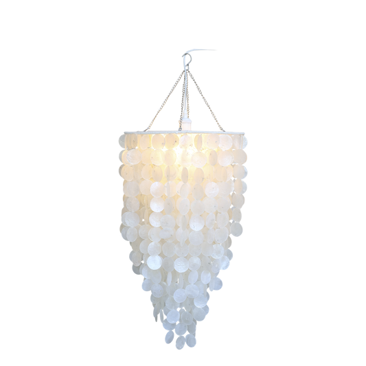 Taklampa Pärlemorsskal H73/Ø42 cm creme I lager December 2026