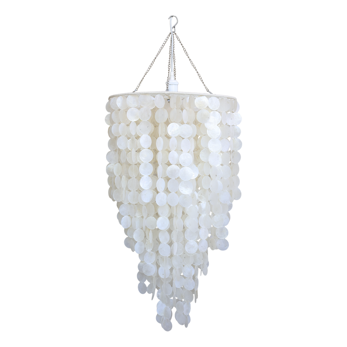 Taklampa Pärlemorsskal H90/Ø50 cm creme I lager December 2026