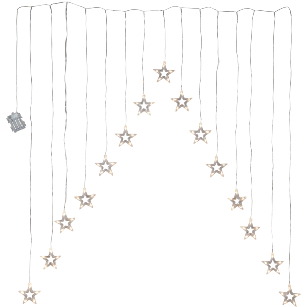 Belysning Jul Ljusgardin Star 125x120 cm