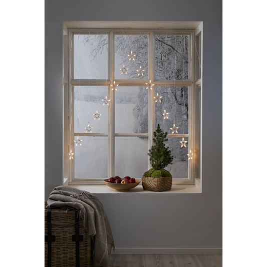 Belysning Jul Ljusgardin Star 125x120 cm