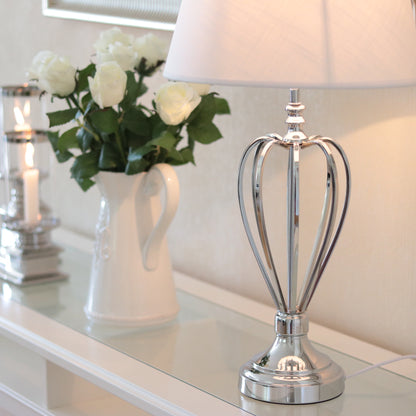 Bordslampa Lampfot Krona 40 cm Silver