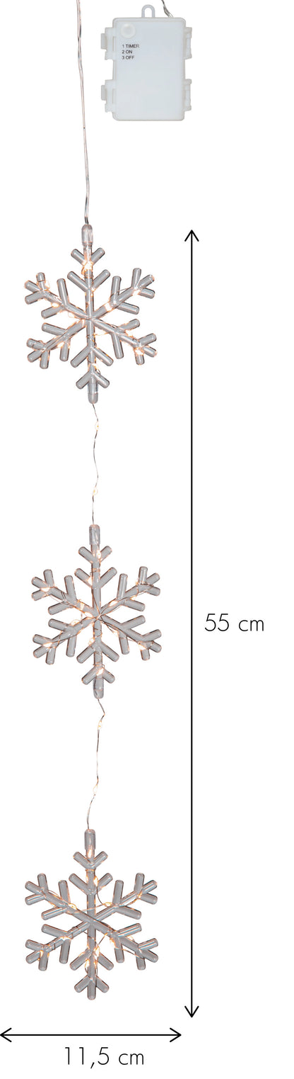 Belysning Jul Snöflingor hängande på rad