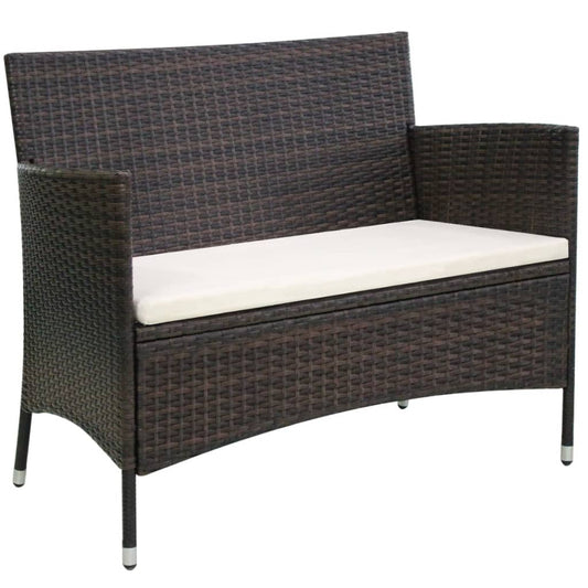 Trädgårdssoffa 106 cm konstrotting Brun