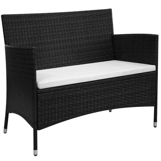 Trädgårdsbänk Konstrotting 90 cm svart