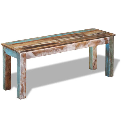 Hallbänk i massivt återvunnet Trä 110x35x45 cm