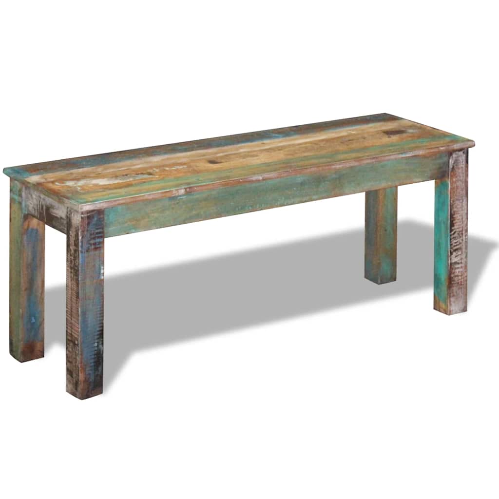 Hallbänk i massivt återvunnet Trä 110x35x45 cm