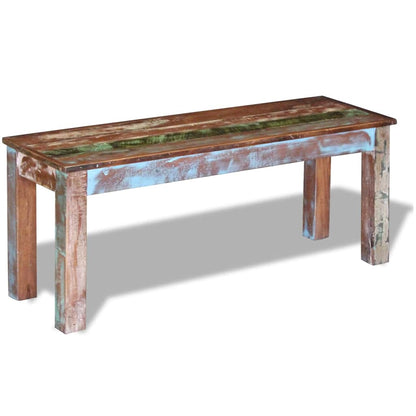 Hallbänk i massivt återvunnet Trä 110x35x45 cm