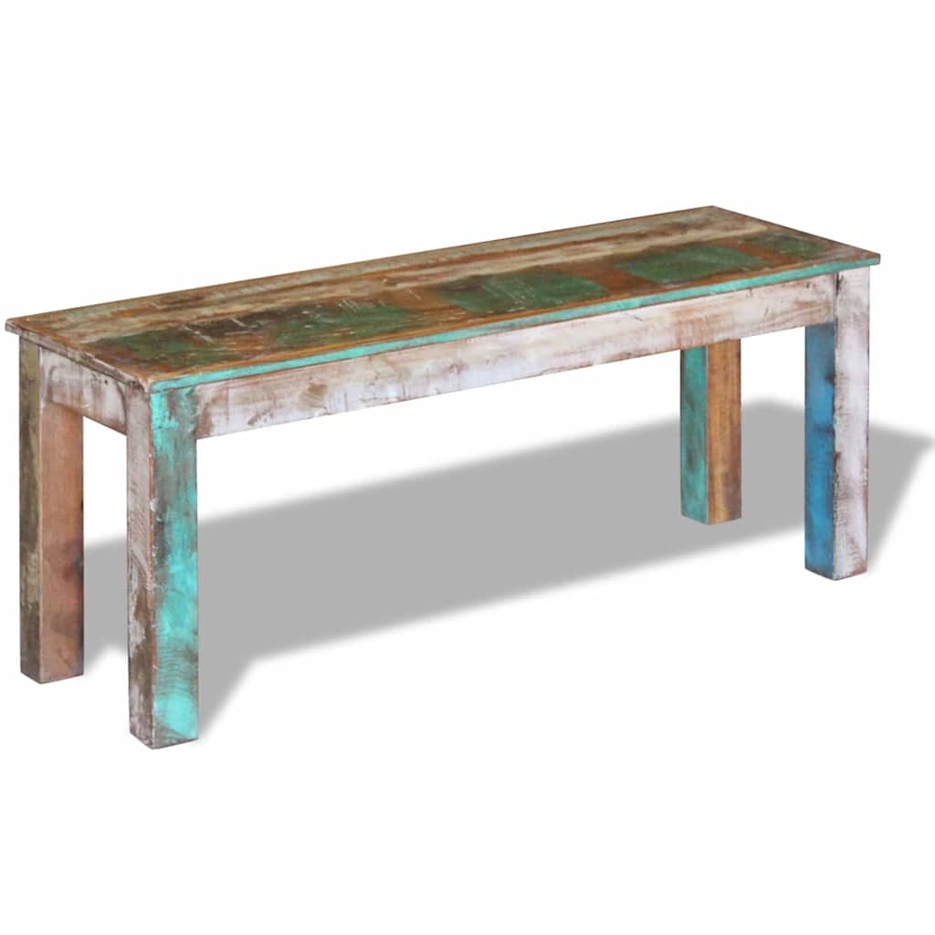 Hallbänk i massivt återvunnet Trä 110x35x45 cm