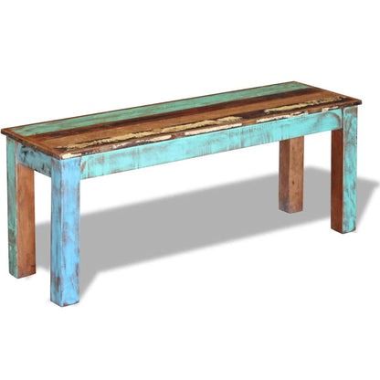 Hallbänk i massivt återvunnet Trä 110x35x45 cm