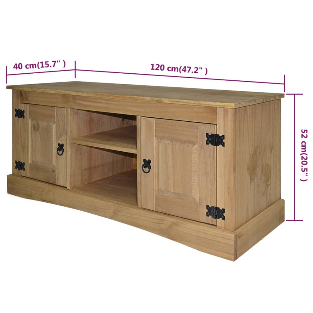TV-Möbel Trä TV-Bänk mexikansk Coronastil furu 120x40x52 cm