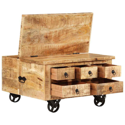 Soffbord Trä grovt mangoträ 70x70x40 cm