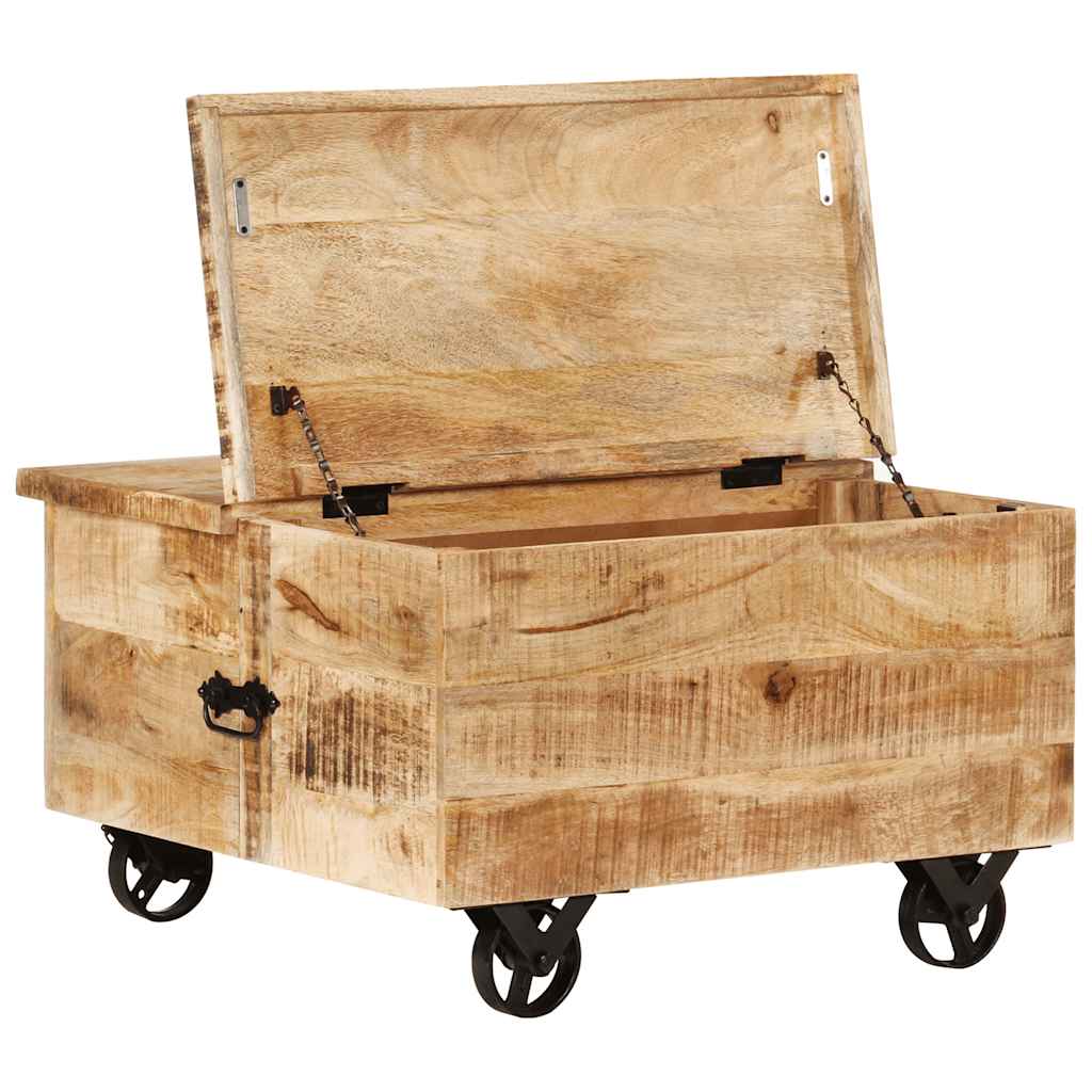 Soffbord Trä grovt mangoträ 70x70x40 cm