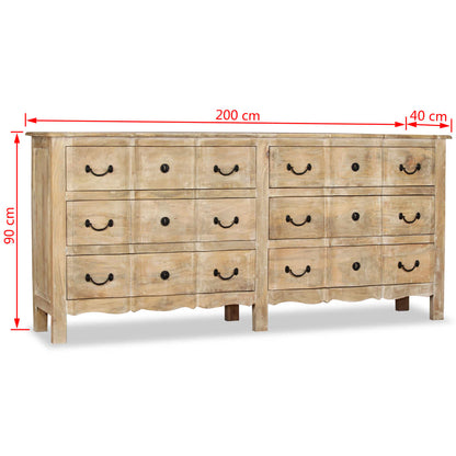 Skänk massivt mangoträ 200x40x90 cm