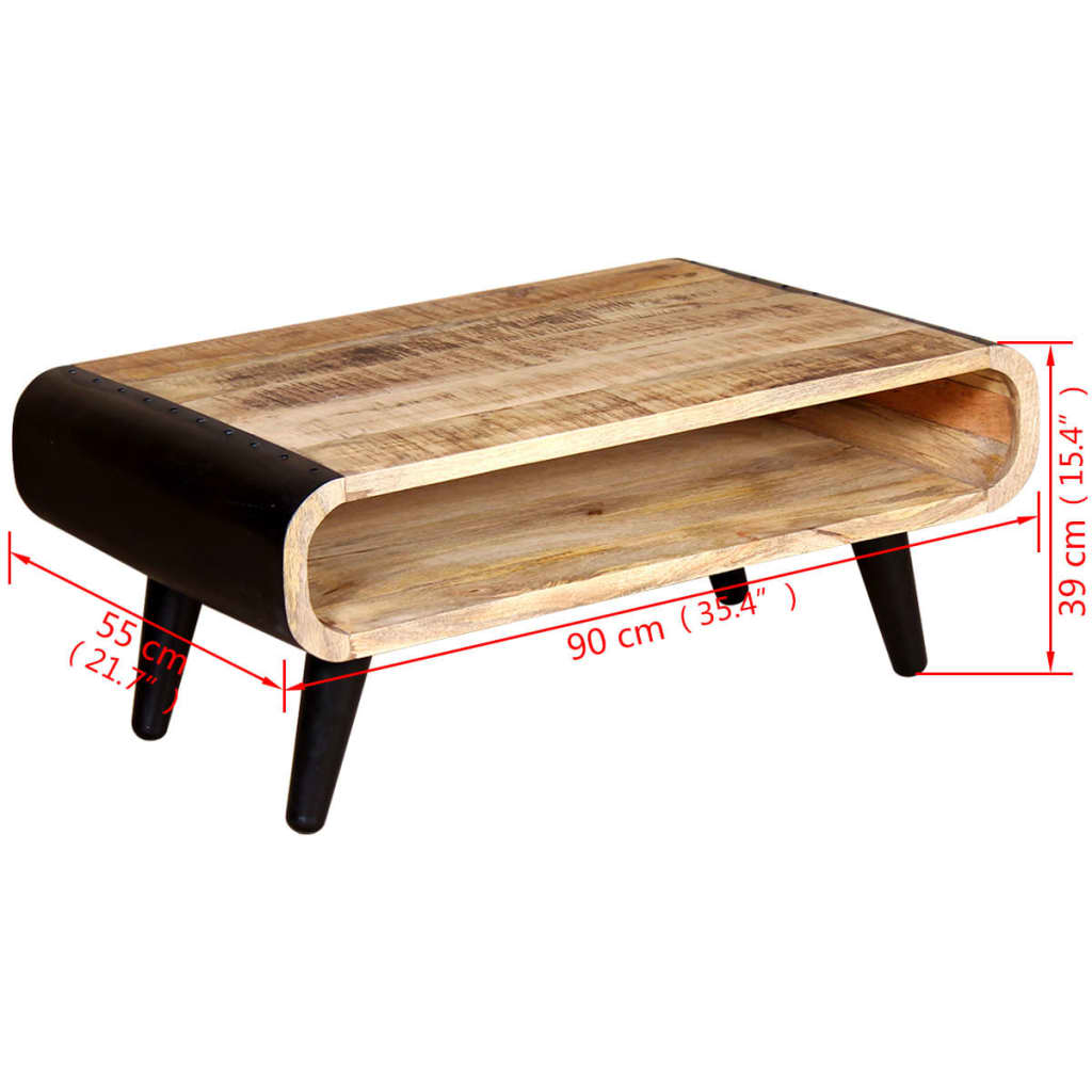 Soffbord Trä grovt mangoträ 90x55x39 cm