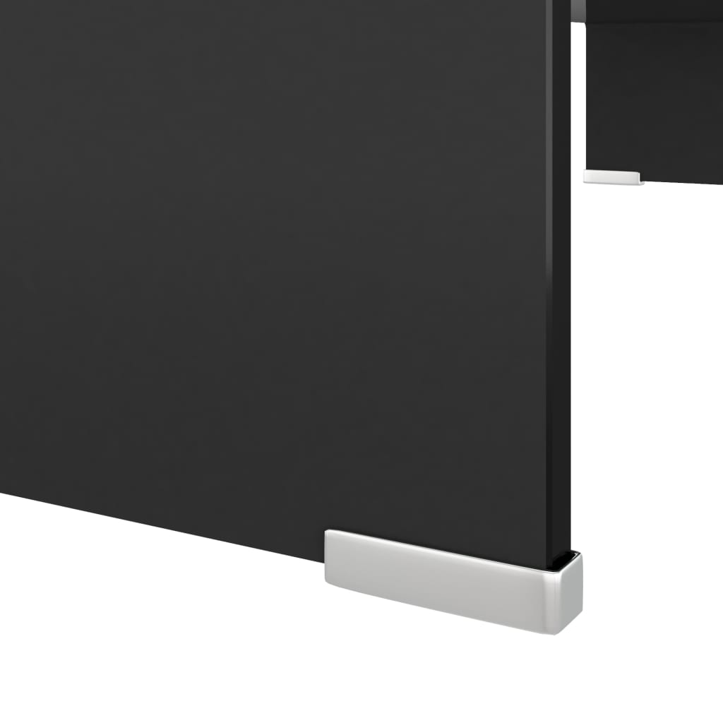 TV-Möbel Svart TV-bord glas 80x30x13 cm