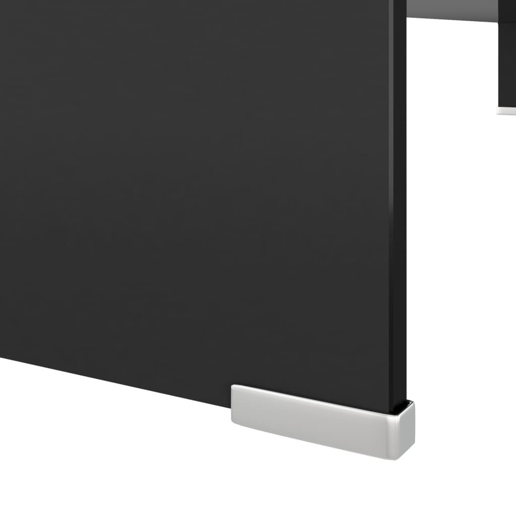 TV-Möbel Svart TV-bord glas 110x30x13 cm