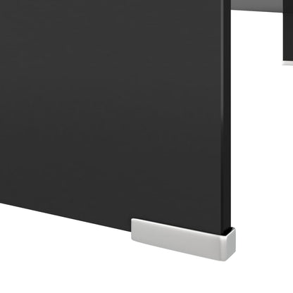 TV-Möbel Svart TV-bord glas 110x30x13 cm