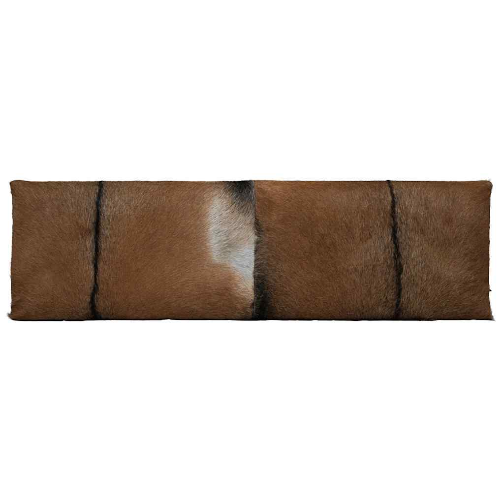 Hallbänk getskinnsläder teak