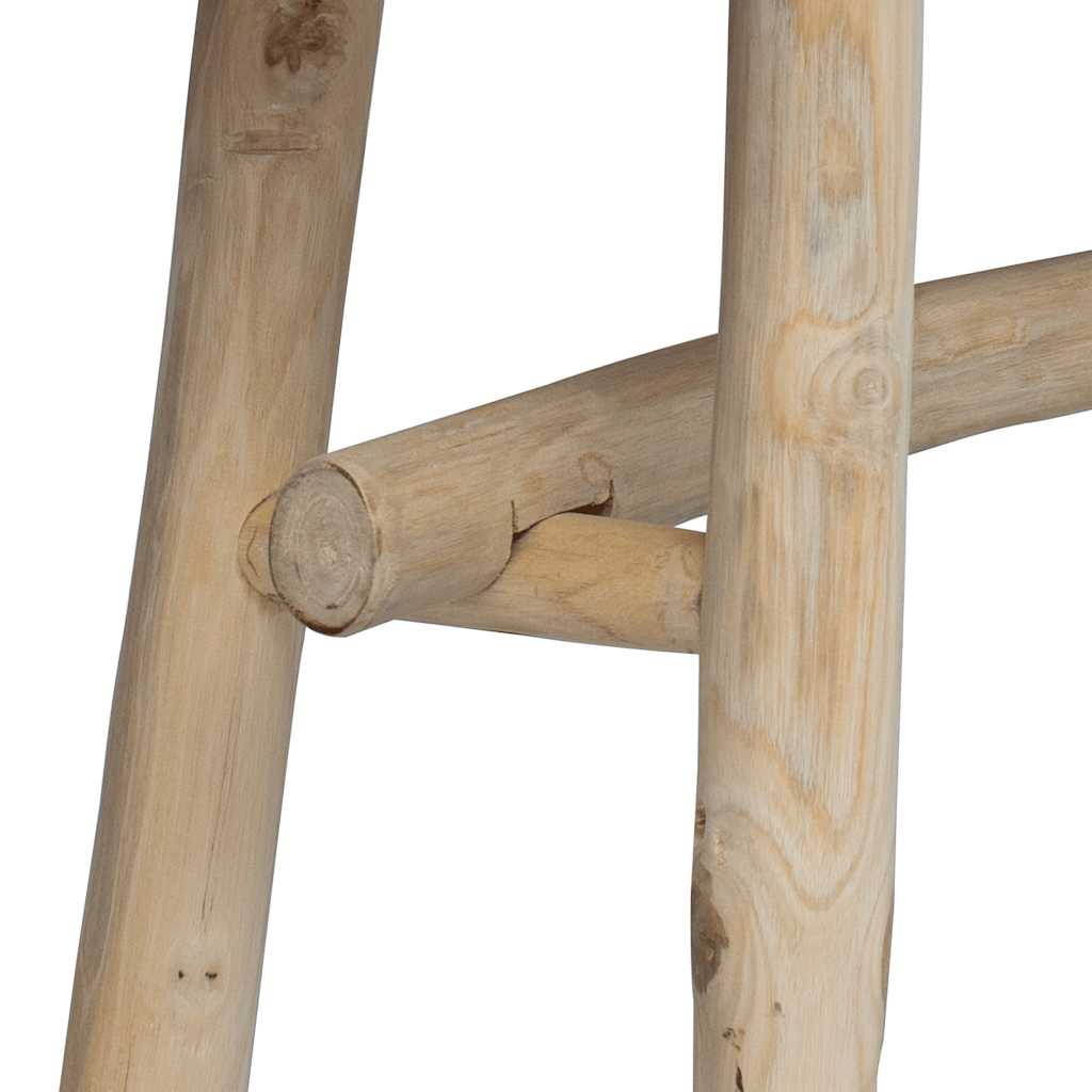 Hallbänk getskinnsläder teak