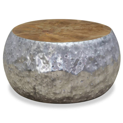 Soffbord DIV. aluminium och teak 60x60x30 cm