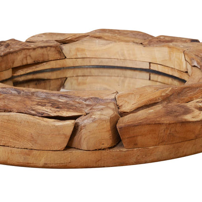 Väggspegel teak 80 cm rund