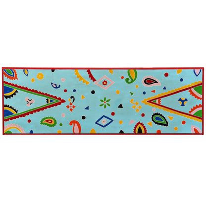 Skänk Trä massivt mangoträ blå handmålad