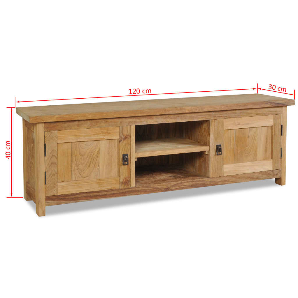 TV-Möbel Trä TV-Bänk i massiv teak 120x30x40 cm
