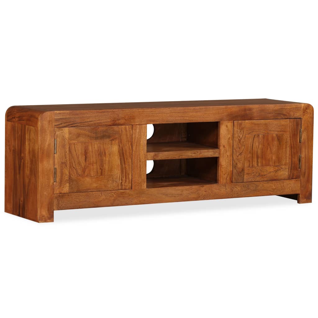 TV-Möbel Trä TV-Bänk i massivt Trä med honungsfinish 120x30x40 cm