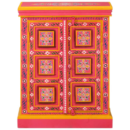 Skänk Trä massivt mangoträ handmålad rosa