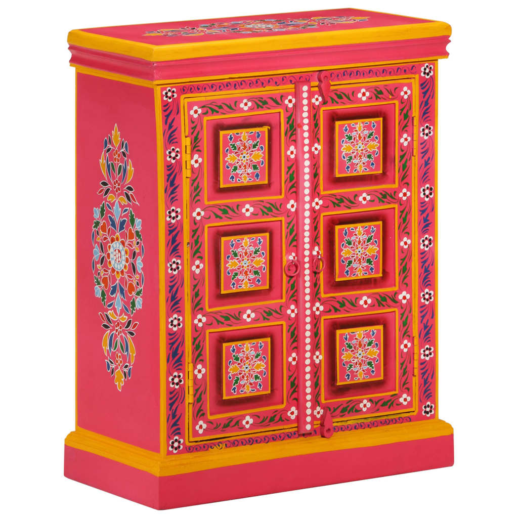 Skänk Trä massivt mangoträ handmålad rosa