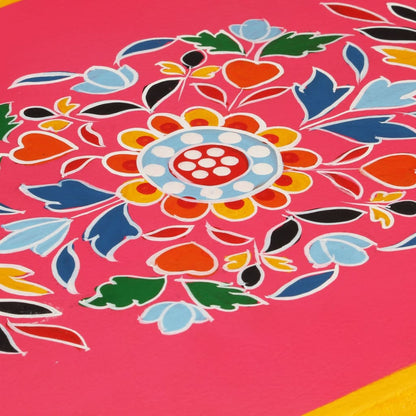 Skänk Trä massivt mangoträ handmålad rosa