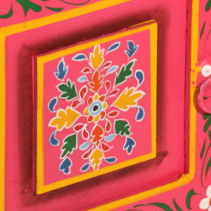 Skänk Trä massivt mangoträ handmålad rosa