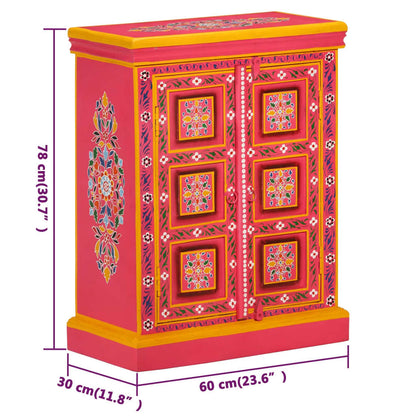 Skänk Trä massivt mangoträ handmålad rosa