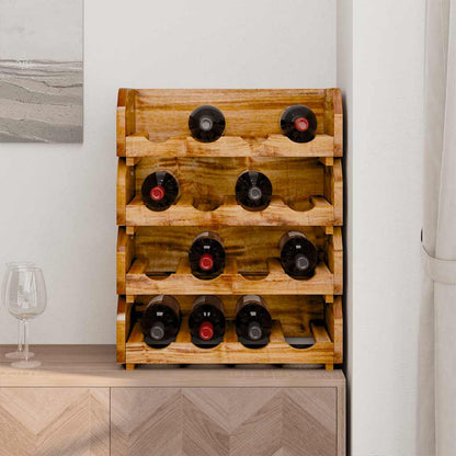 Vinställ 4 delar för 16 flaskor massivt mahognyträ