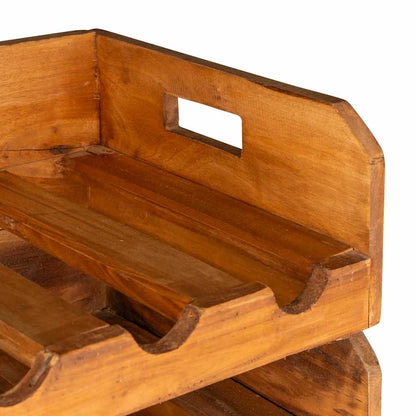 Vinställ 4 delar för 16 flaskor massivt mahognyträ