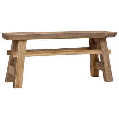 Hallbänk massivt mahognyträ och massiv teak 100x28x43 cm