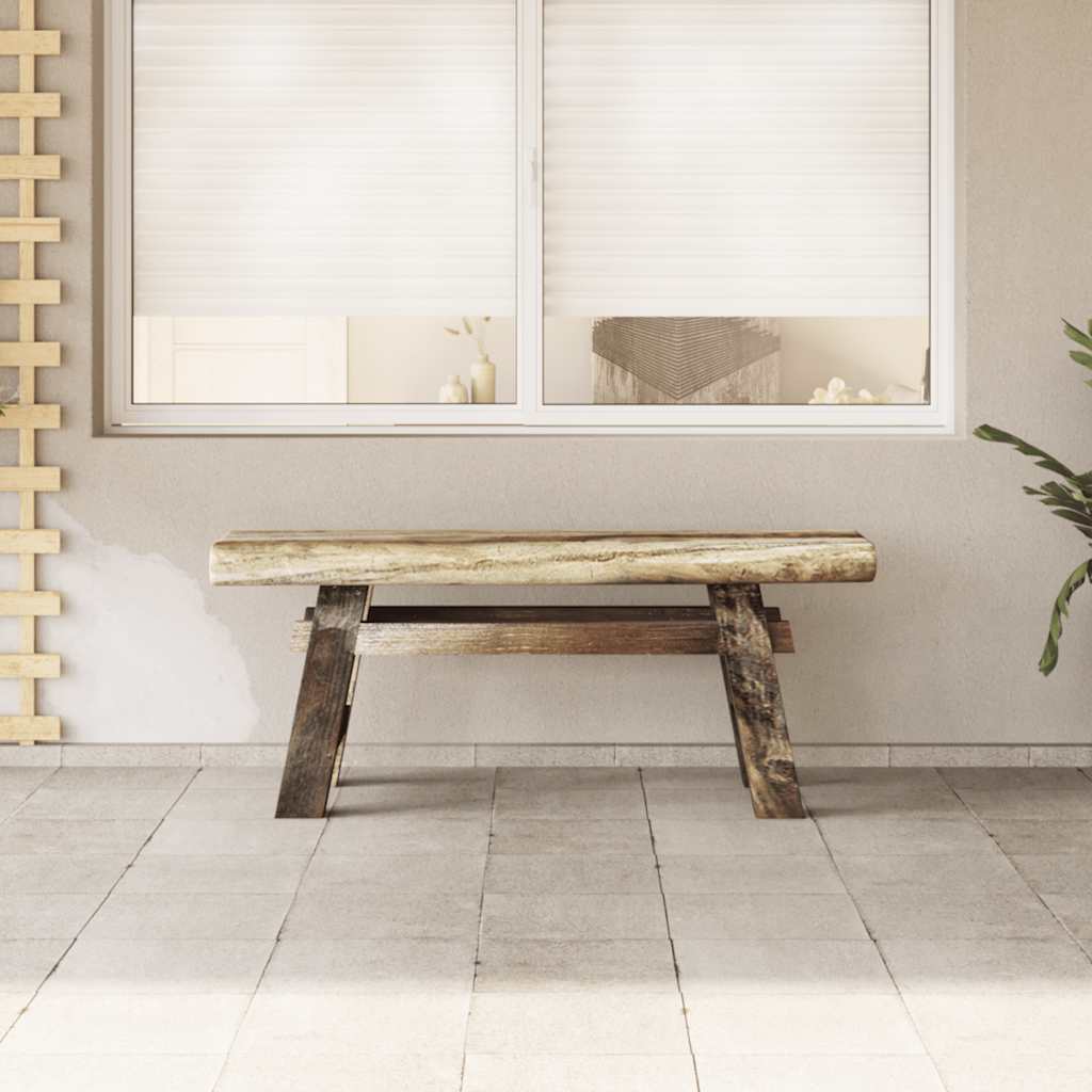 Hallbänk massivt mahognyträ och massiv teak 100x28x43 cm