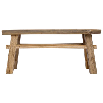 Hallbänk massivt mahognyträ och massiv teak 100x28x43 cm